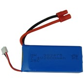 LiPo Battery 7.4v 2000mah 25C with Round hole Banana Red plug or Deans connector