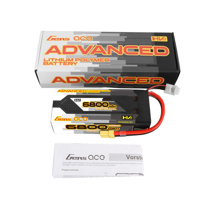 Gens Ace Advanced 6800mAh 22.8 V 100C 6S1P Hard Case LiPo Battery w/ EC5 Connector - GEA68006S10E5