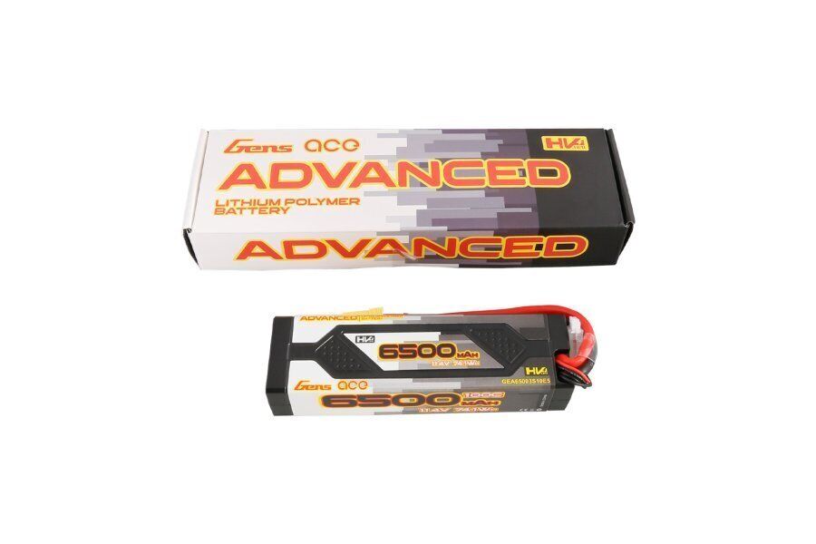 Gens Ace Advanced 6500mAh 11.4V 100C 3S1P Hard Case LiPo Battery w/ EC5 Connector - GEA65003S10E5
