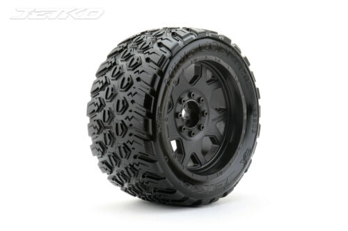 Jetko 1/5 Xmt Ex-King Cobra Tyres On Black Claw Rims w/ Medium Soft Inserts, 24mm For Traxxas X-Maxx (2Pcs) - JKO5802CBMSGBB1