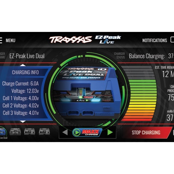 Traxxas Ez-Peak Live Dual 26Amp NiMH/LiPo ID Bluetooth Fast Charger ...